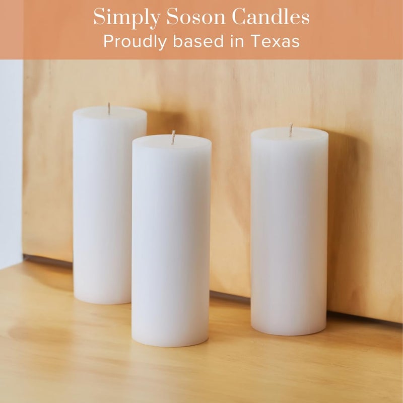 Simply Soson 2x4 inch White Pillar Candles Set of 10, Smooth Texture, Unscented White Candles, Dripless Candles, 2 inch Pillar Candles Ideal as Wedding, Parties, Spas, Dinner, Home Decoration - Image 4